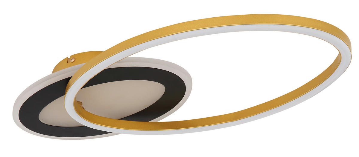LED-DECKENLEUCHTE 24 W    53/23,5/7 cm  - Goldfarben/Opal, Design, Kunststoff/Metall (53/23,5/7cm) - Globo