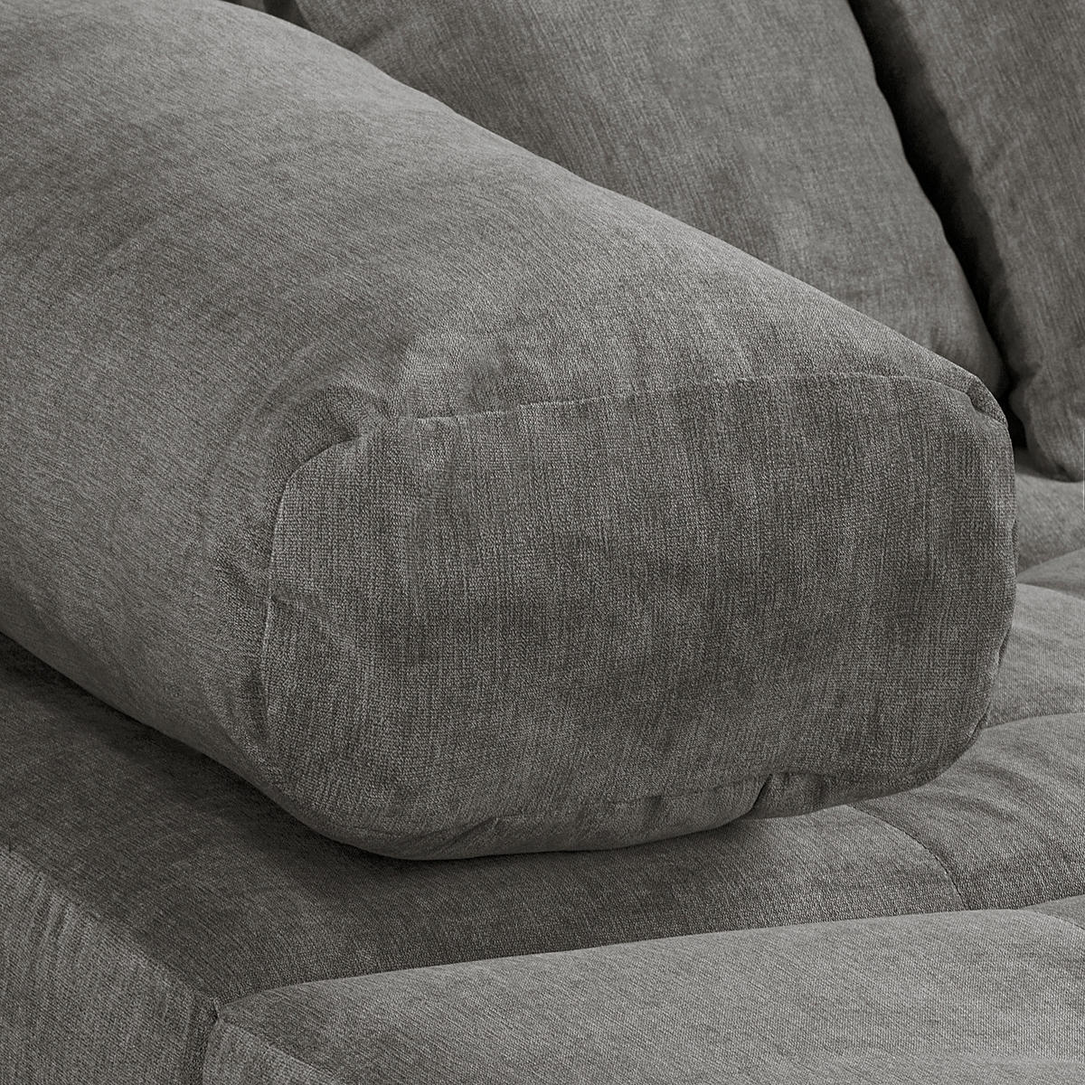 ECKSOFA Naomi Anthrazit Mikrofaser Rückenkissen  - Anthrazit/Schwarz, Design, Kunststoff/Textil (243/284cm) - P & B