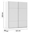 SCHWEBETÜRENSCHRANK 162/223/68 cm 2-türig Weiß  - Alufarben/Weiß, KONVENTIONELL, Holzwerkstoff/Metall (162/223/68cm) - Novel