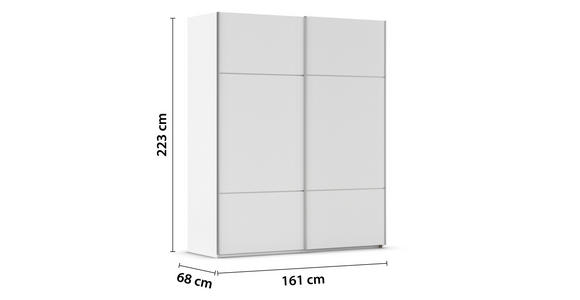 SCHWEBETÜRENSCHRANK 162/223/68 cm 2-türig Weiß - Alufarben/Weiß, KONVENTIONELL, Holzwerkstoff/Metall (162/223/68cm) - Novel