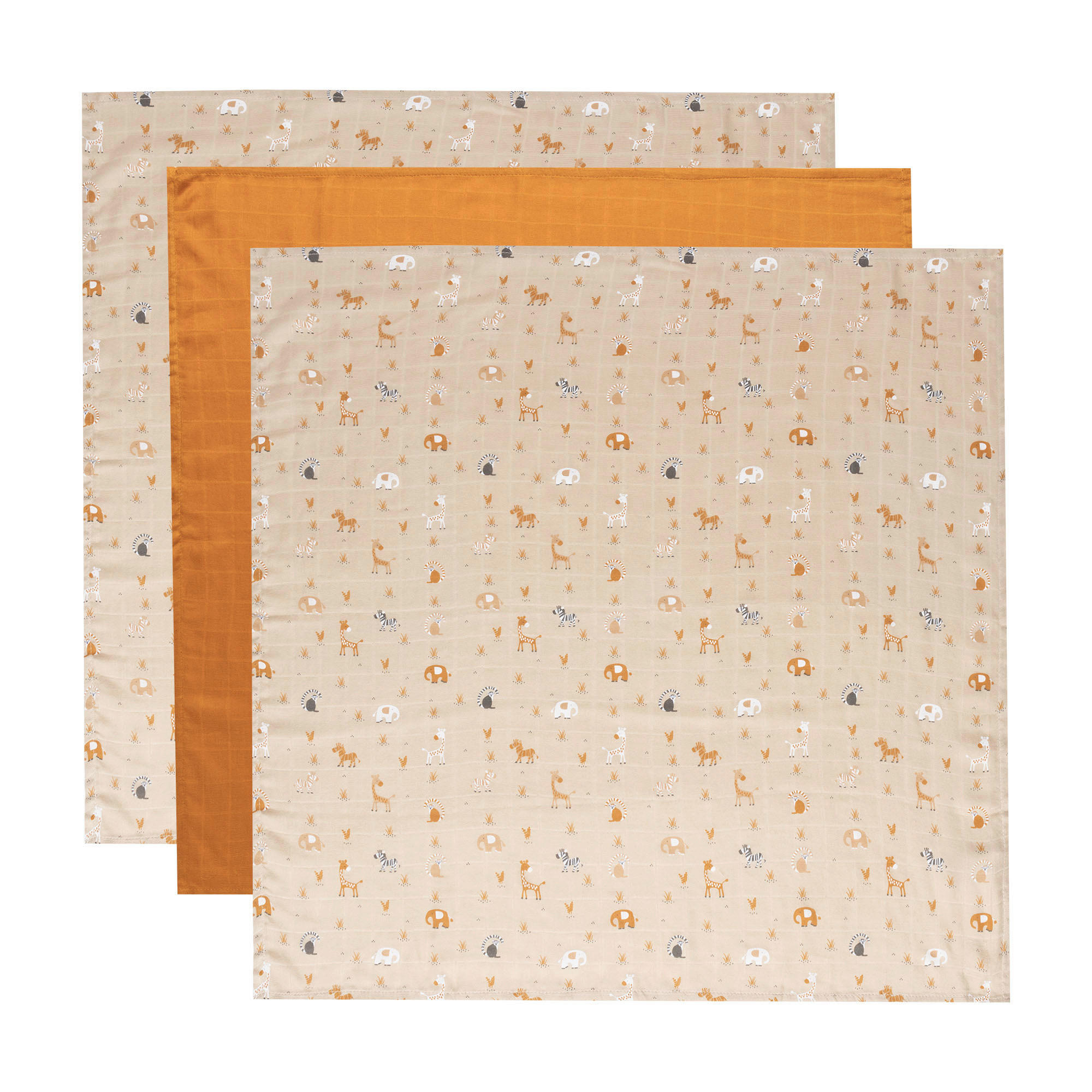 MULLWINDELNSET   Steppe 3-teilig  - Taupe, Basics, Textil (70/70cm) - Bebe Jou