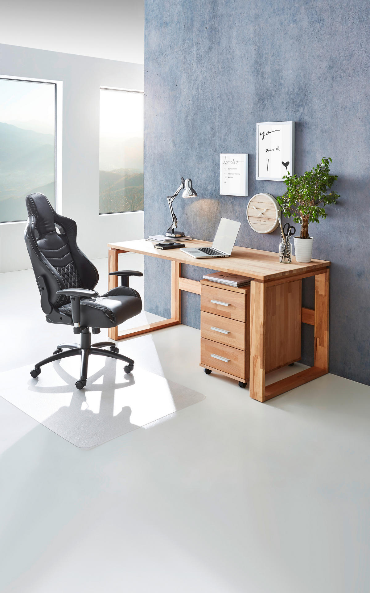 SCHREIBTISCH 160/70/75 cm  in Buchefarben  - Buchefarben, KONVENTIONELL, Holz (160/70/75cm) - Linea Natura