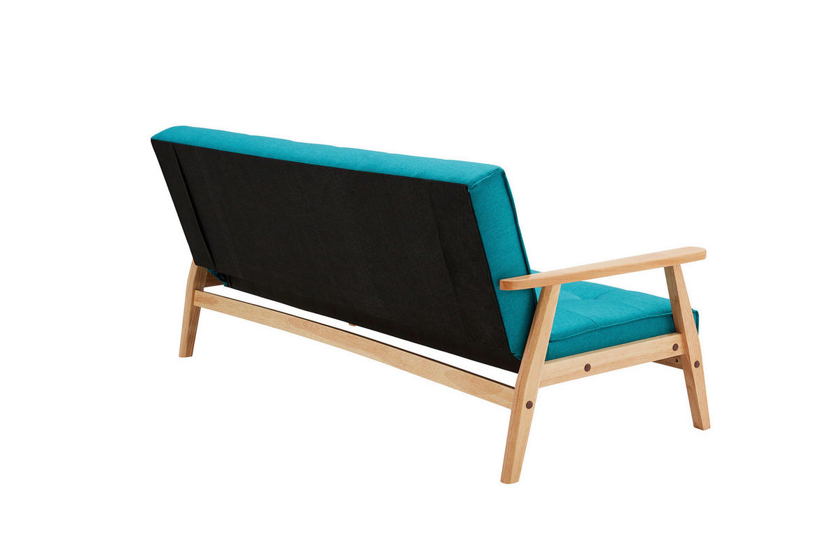 SCHLAFSOFA in Struktur Naturfarben, Petrol  - Petrol/Naturfarben, MODERN, Holz/Textil (190/81/85cm) - Livetastic