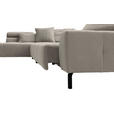 ECKSOFA Sandfarben Feincord Rücken echt, Kopfteilverstellung, Sitzvorzug  - Sandfarben/Schwarz, KONVENTIONELL, Textil/Metall (219/311cm) - Hom`in