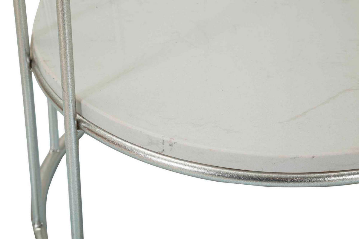 COUCHTISCH Silberfarben  - Silberfarben, Basics, Stein/Metall (40/76/40cm)