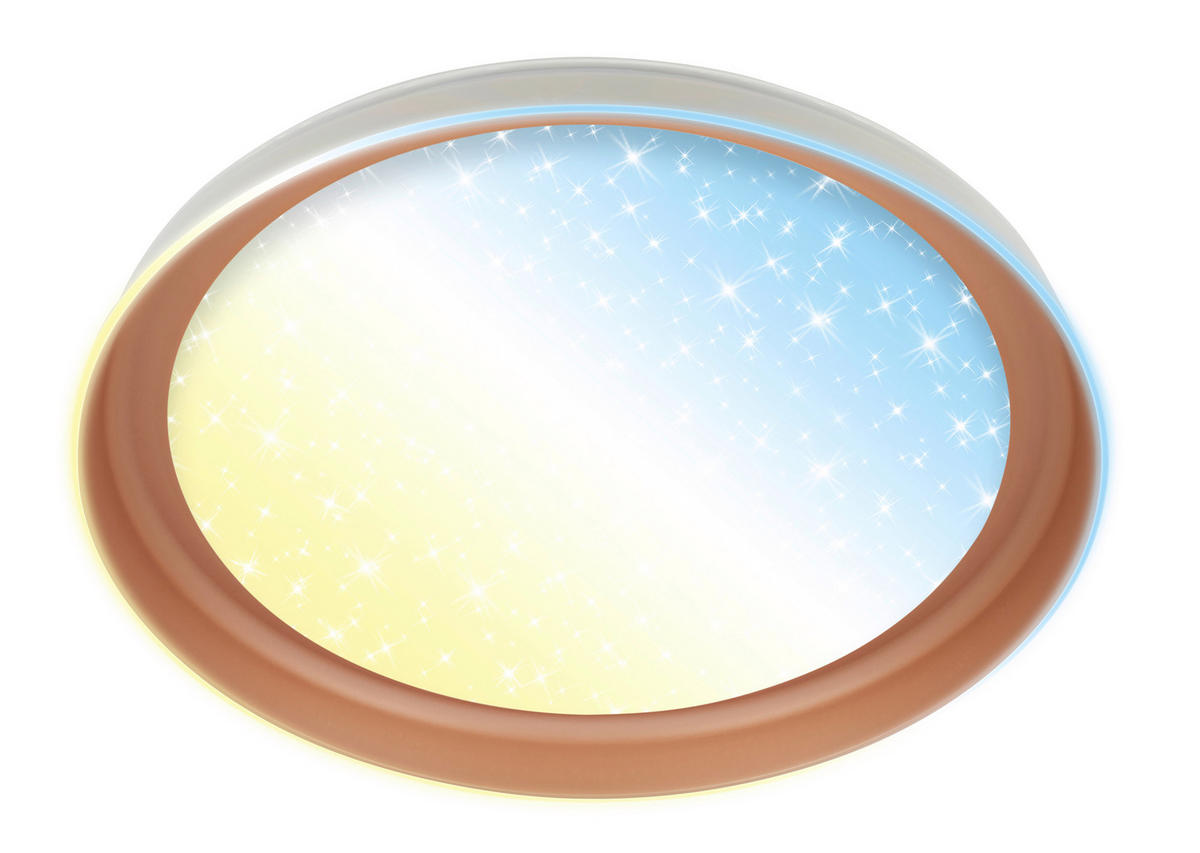 LED MENNYEZETI LÁMPA - világosszürke/cappuccino, Basics, műanyag (43/8cm)