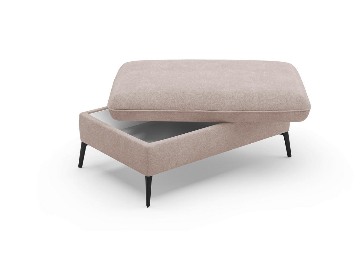 HOCKER Flachgewebe Greige  - Greige/Creme, KONVENTIONELL, Textil/Metall (104/47/69cm) - Sit & More