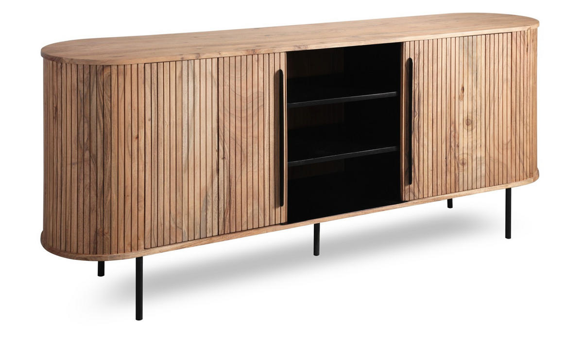 KOMMODE  in 175/80/40 cm  - Grau, KONVENTIONELL, Holz/Metall (175/80/40cm) - Livetastic