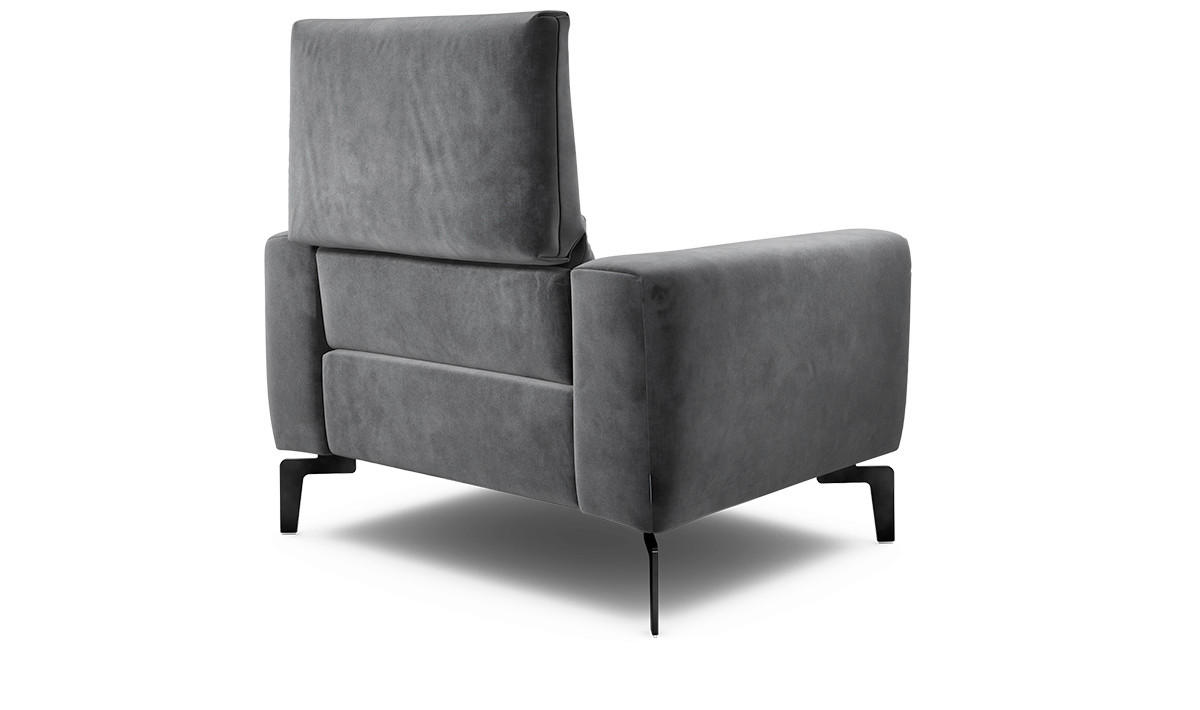 SESSEL in Samt Anthrazit  - Anthrazit/Schwarz, Design, Textil/Metall (110/85/86-94cm) - SENSOO