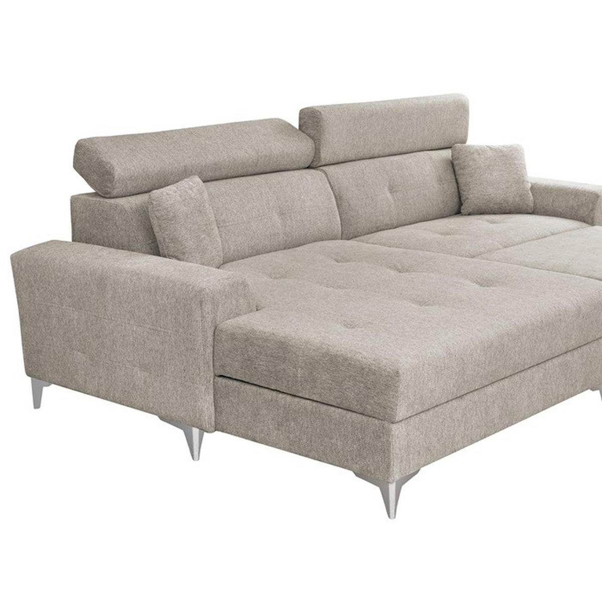 Colțar Extensibil, textil, bej - bej, Design, textil (175/95/270cm) - Carryhome