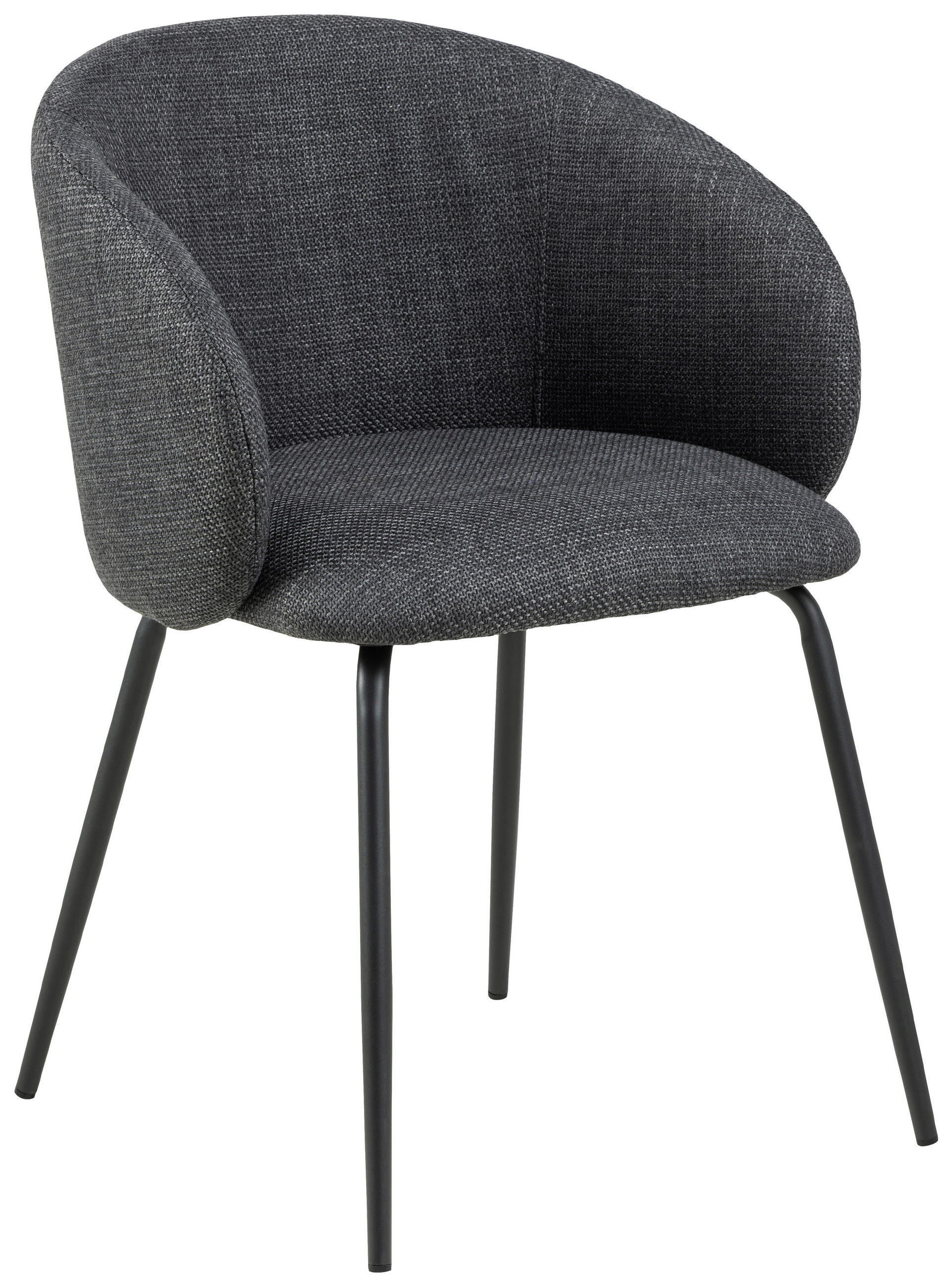 STOLICA S NASLONOM ZA RUKE  tamno siva  tekstil      - tamno siva/crna, Trend, tekstil/metal (56/80,5/54,5cm) - MID.YOU