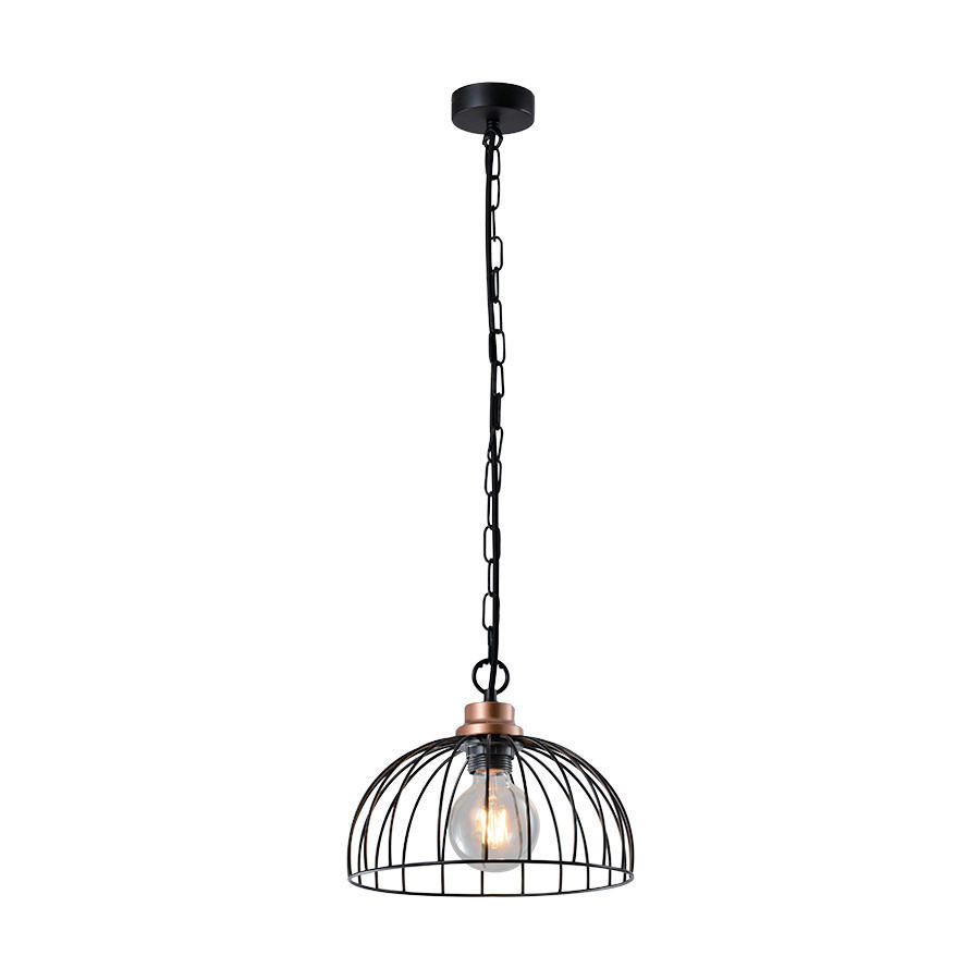 Lustră  - arămiu/negru, Basics, metal (25/25/80cm)