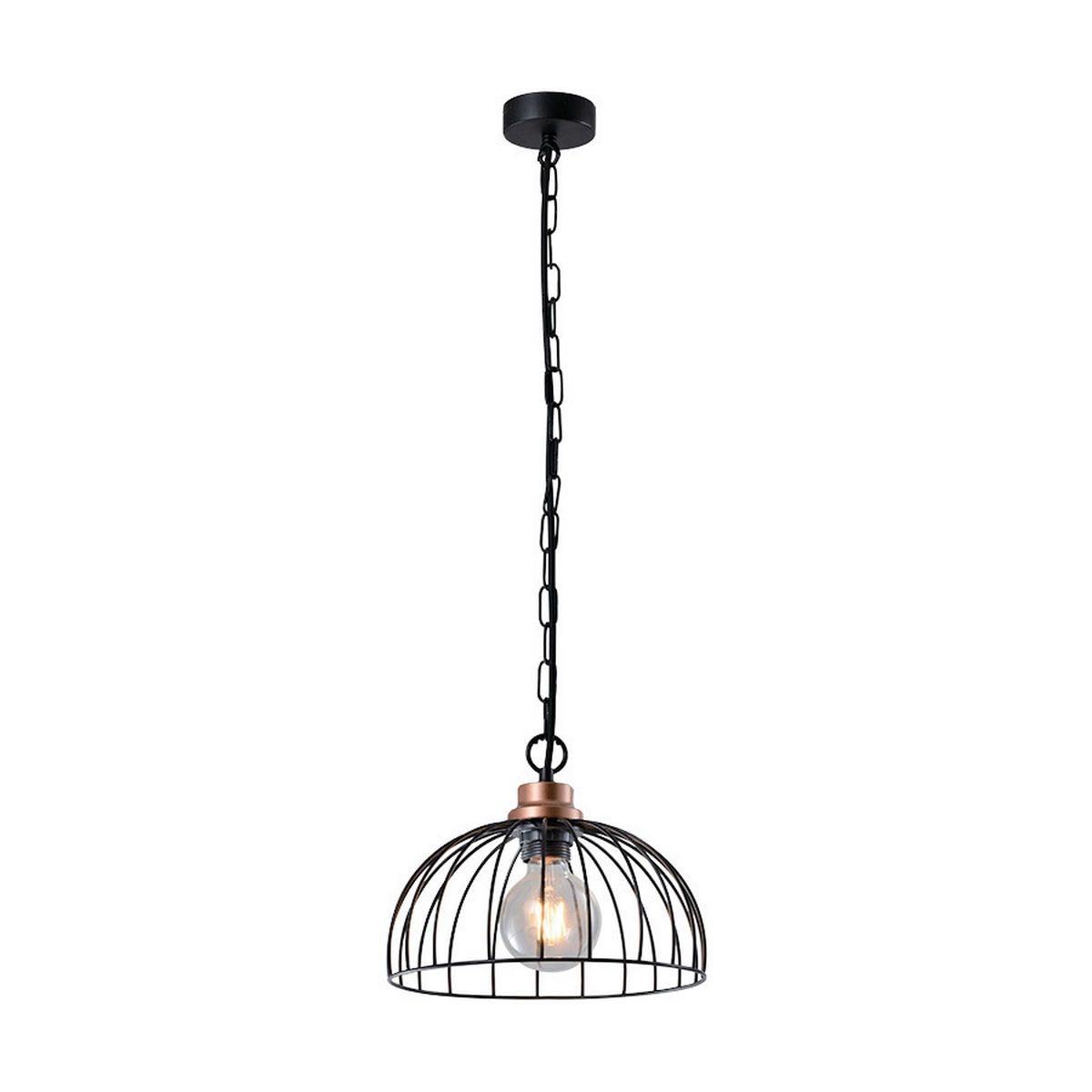 Lustră  - arămiu/negru, Basics, metal (25/25/80cm)