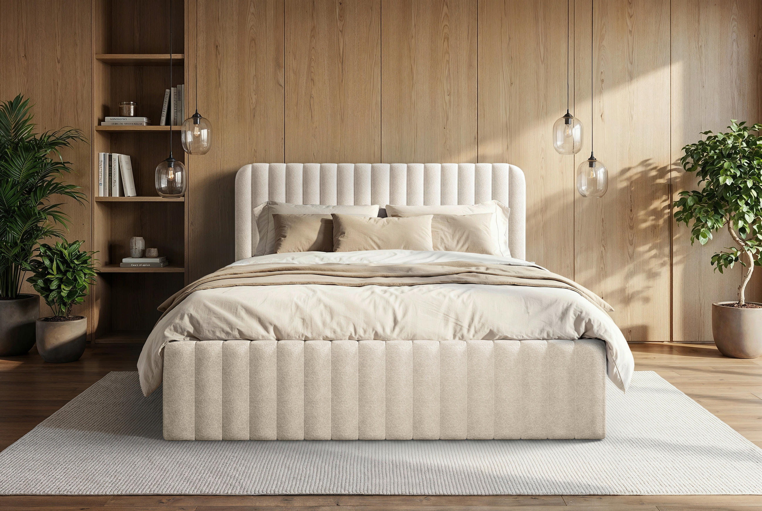 POLSTERBETT 160/200 cm  Creme  - Creme/Schwarz, Modern, Holz/Holzwerkstoff (160/200cm) - MID.YOU