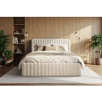 POLSTERBETT 160/200 cm  Creme  - Creme/Schwarz, Modern, Holz/Holzwerkstoff (160/200cm) - MID.YOU