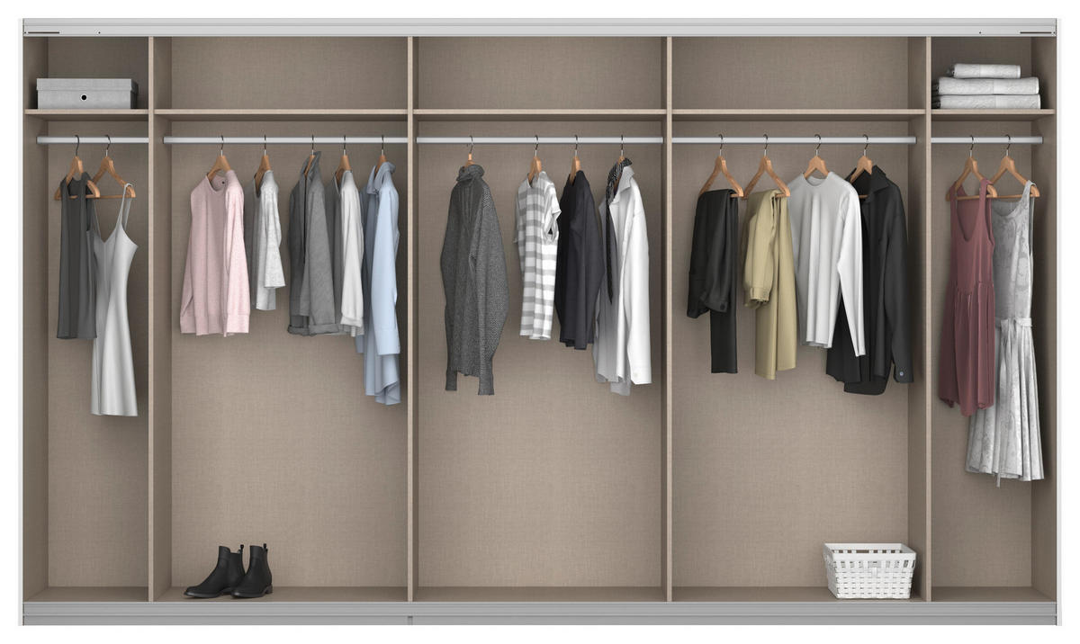 SCHWEBETÜRENSCHRANK 360/210/62 cm 3-türig Weiß  - Weiß, KONVENTIONELL, Holzwerkstoff/Metall (360/210/62cm) - Xora