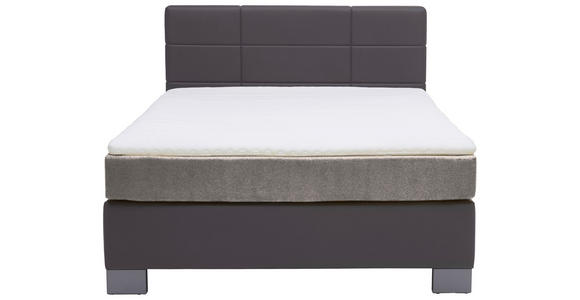 BOXSPRINGBETT 140/200 cm  in Anthrazit  - Anthrazit/Graphitfarben, Design, Holz/Textil (140/200cm) - Hom`in