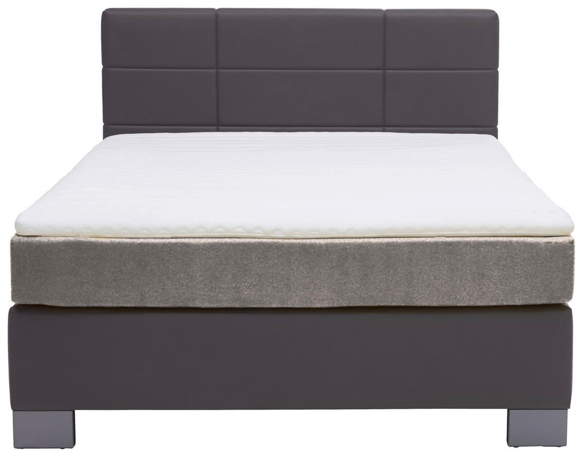 BOXSPRINGBETT 120/200 cm  in Anthrazit  - Anthrazit/Graphitfarben, Design, Holz/Textil (120/200cm) - Hom`in