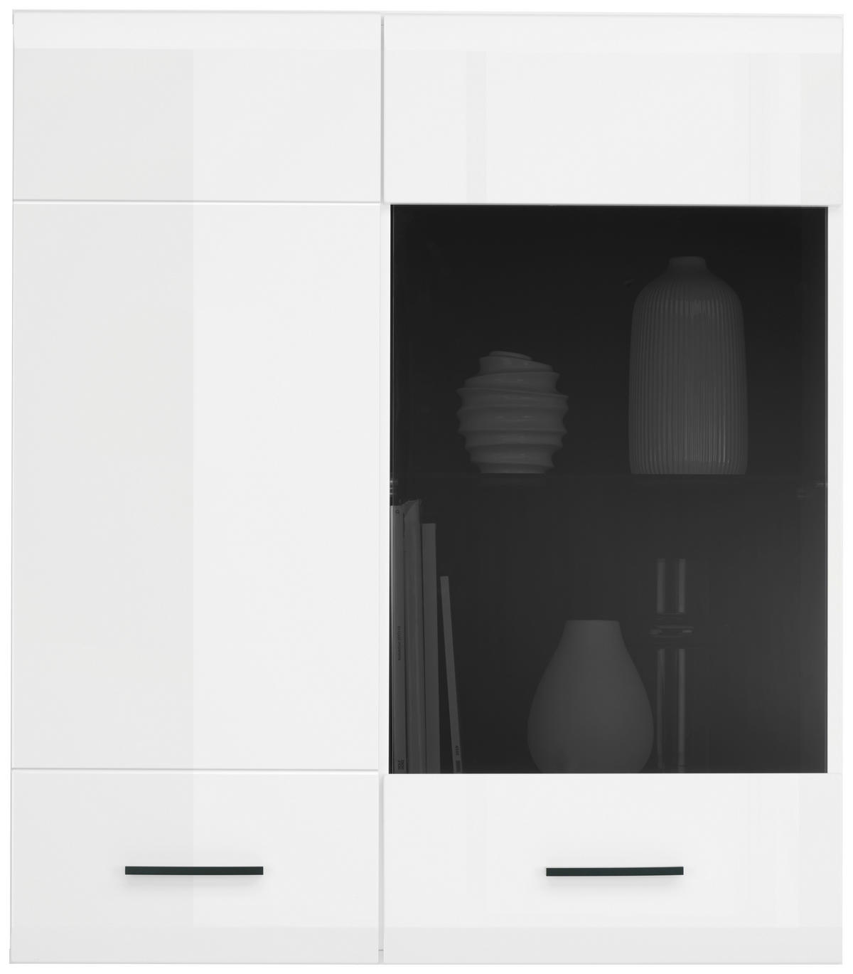 VITRINĂ SUSPENDATĂ  in antracit, alb  - alb/antracit, Modern, plastic/sticlă (90/102/35cm) - Hom`in