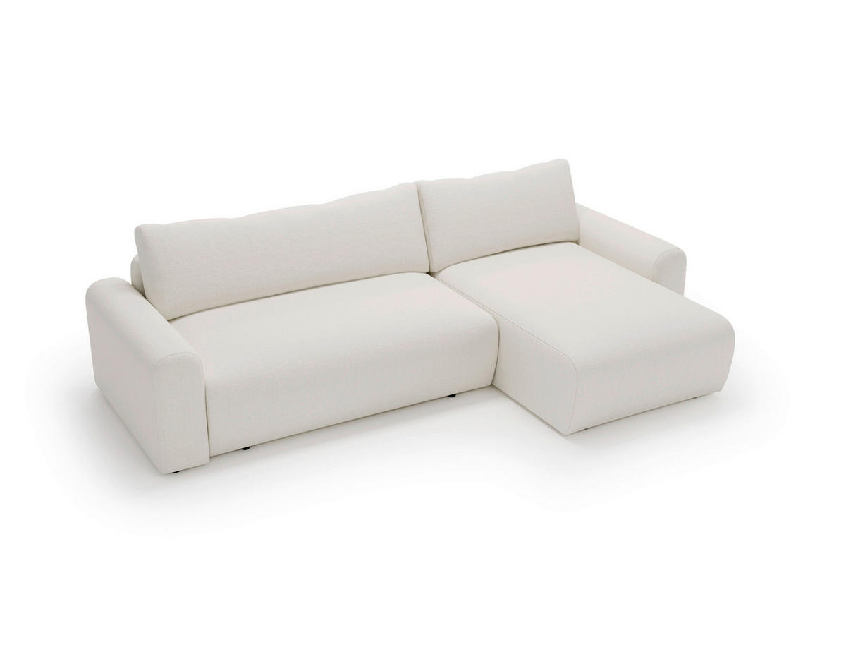 ECKSOFA Creme  - Creme/Schwarz, Design, Kunststoff/Textil (246/150cm) - Livetastic