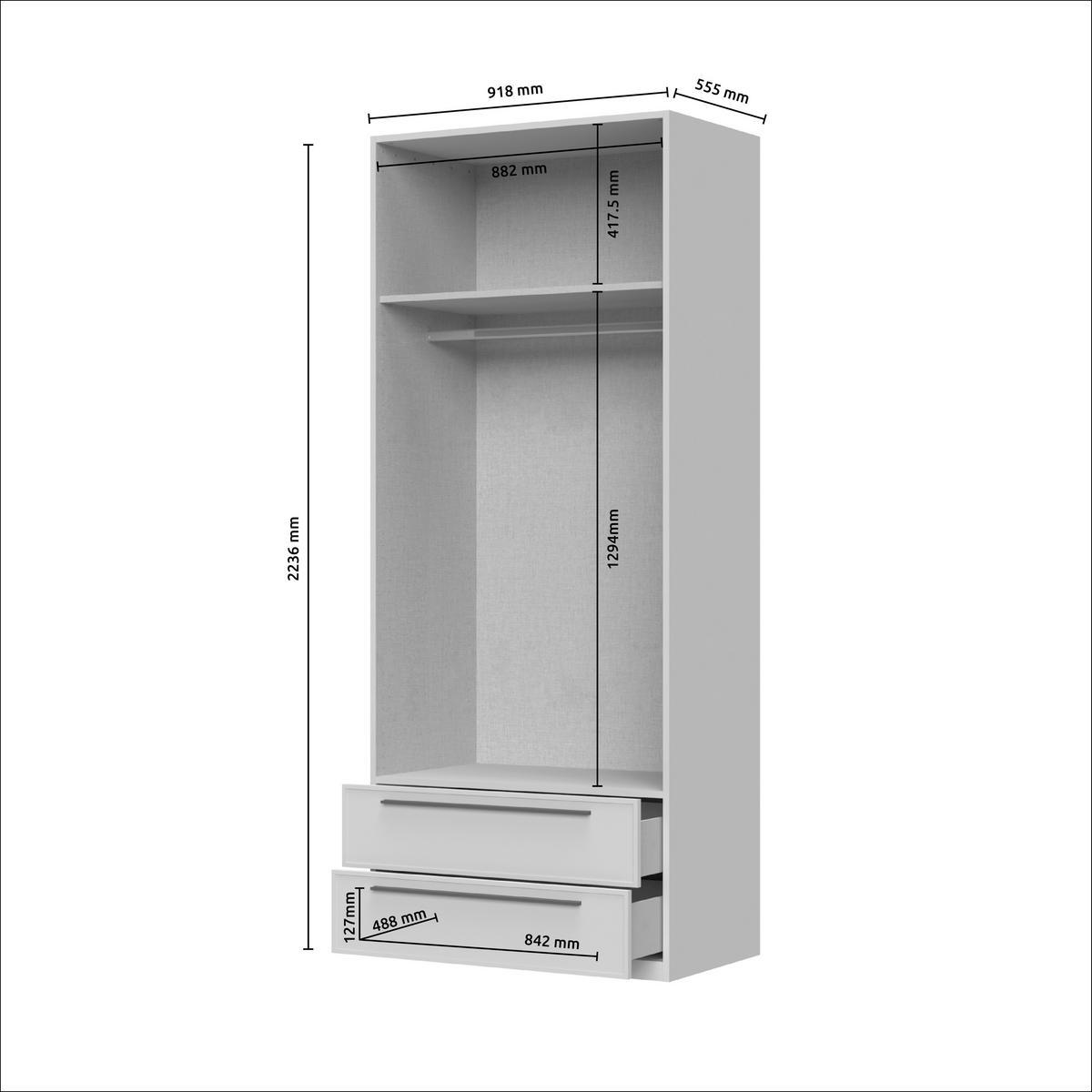 ORMAR SA KLASIČNIM VRATIMA kašmir  92/224/56 cm  - kašmir, Dizajnerski, metal/pločasti materijal (92/224/56cm)