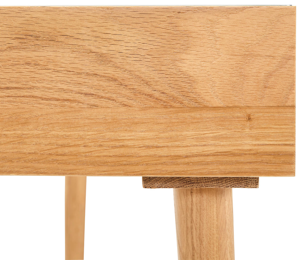 KONSOLENTISCH Eiche massiv Naturfarben, Schwarz  - Schwarz/Naturfarben, Design, Glas/Holz (100/80/35cm) - MID.YOU