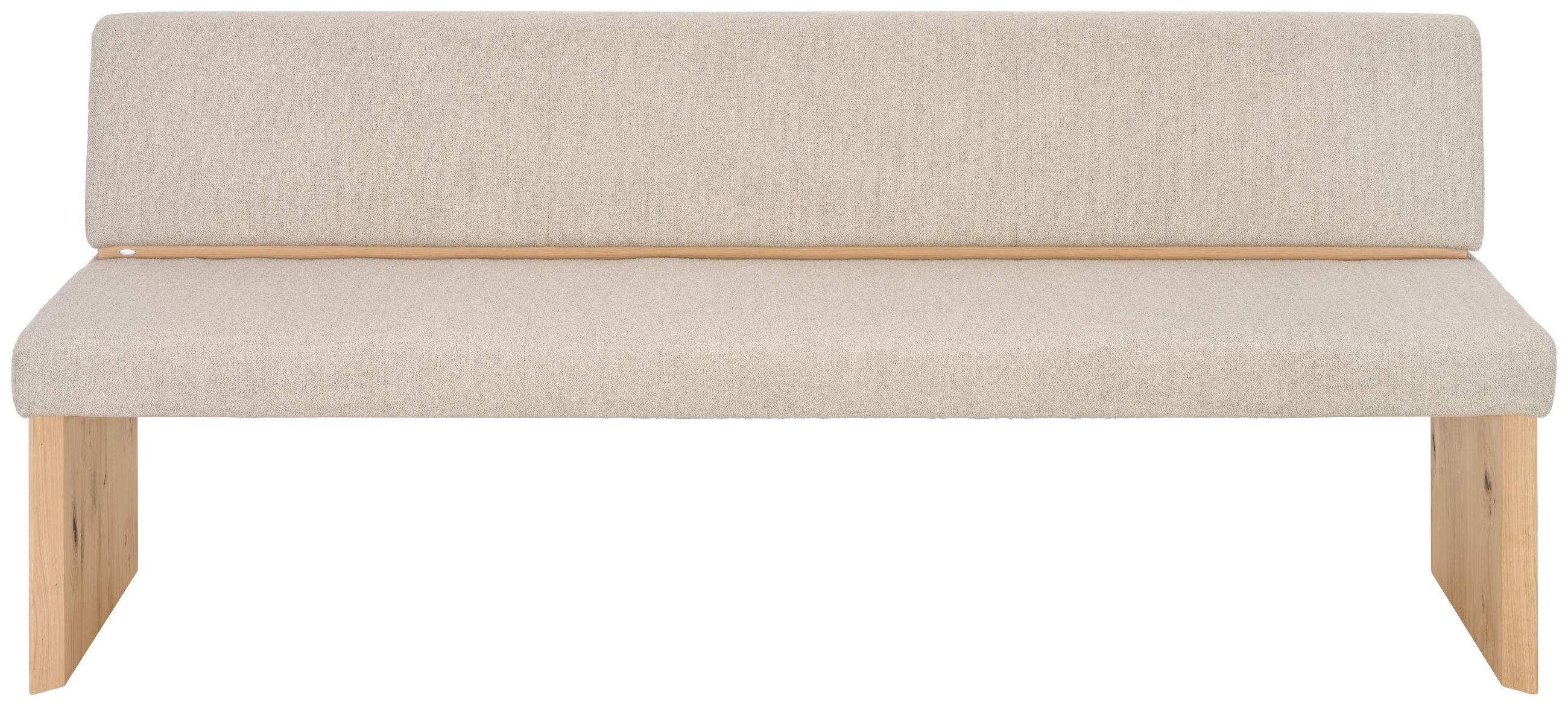 SITZBANK 205/84/60 cm Mikrofaser Naturfarben, Wildeiche Wildeiche massiv  - Wildeiche/Naturfarben, Natur, Holz/Textil (205/84/60cm) - Voglauer