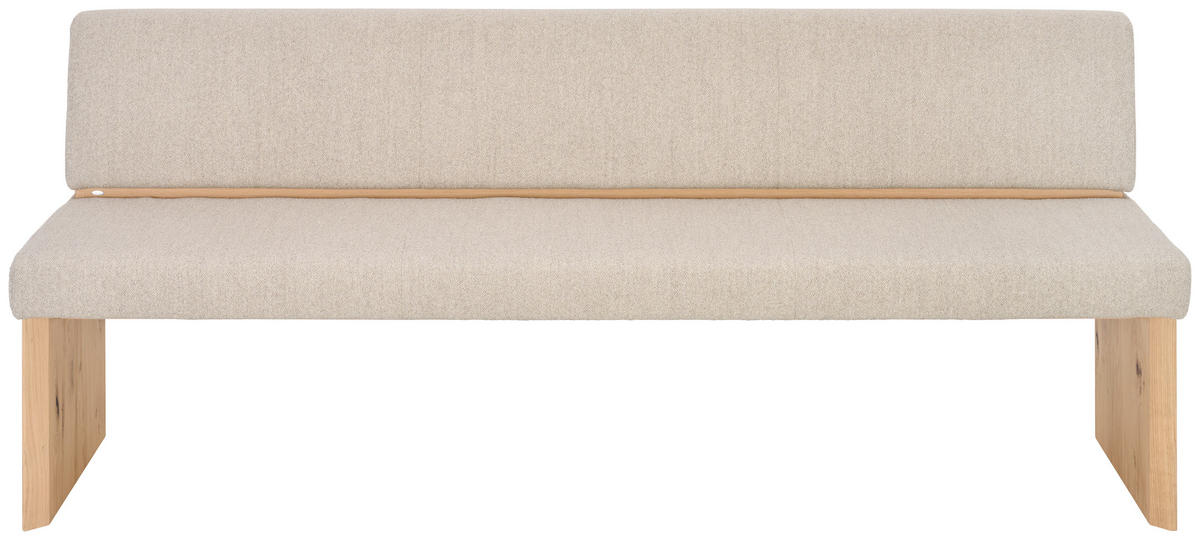 SITZBANK 205/84/60 cm Mikrofaser Naturfarben, Wildeiche Wildeiche massiv  - Wildeiche/Naturfarben, Natur, Holz/Textil (205/84/60cm) - Voglauer