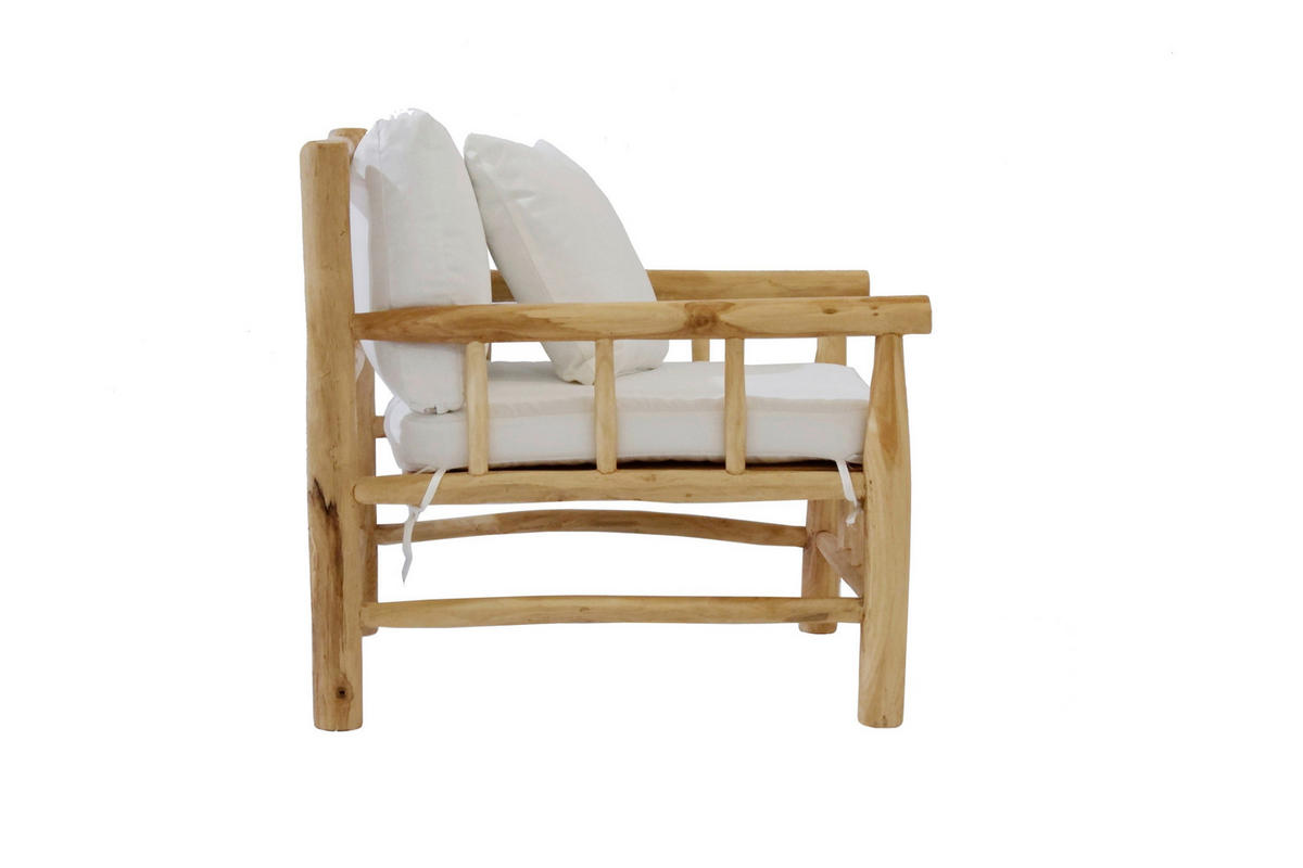 LOUNGESOFA  - Naturfarben/Weiß, Design, Holz/Textil (108/80/90cm) - Livetastic