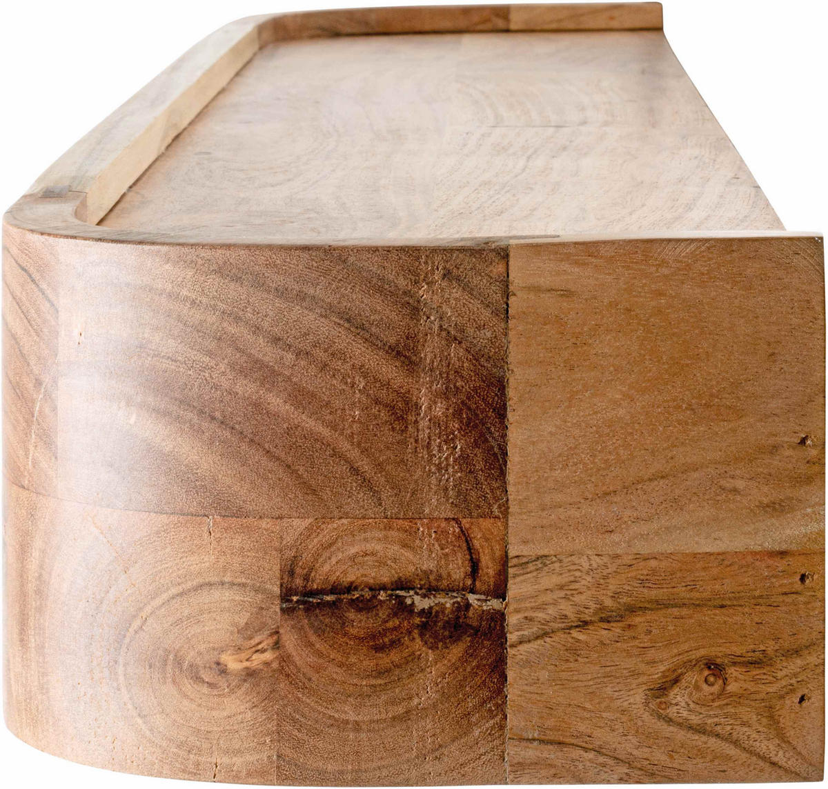 WANDGARDEROBE  in Akazie massiv Schwarz, Akaziefarben  - Schwarz/Akaziefarben, KONVENTIONELL, Holz/Metall (100/20/13cm)