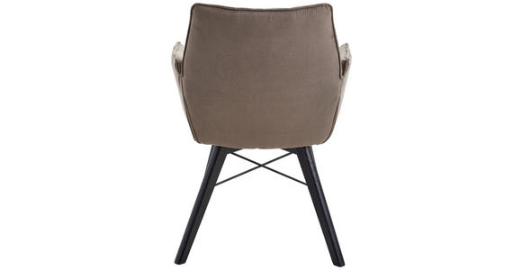 ARMLEHNSTUHL in Flachgewebe - Schwarz/Cappuccino, Design, Holz/Textil (61/87/63cm) - Waldwelt