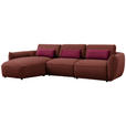 ECKSOFA  in Chenille Bordeaux  190/340 cm  - Bordeaux/Rot, Design, Kunststoff/Textil (190/340cm) - Belluti