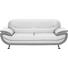 DREISITZER-SOFA Lederlook Grau, Weiß - Chromfarben/Weiß, Basics, Textil/Metall (208/85/87cm) - Ti`me DREISITZER-SOFA Lederlook Grau, Weiß - Chromfarben/Weiß, Basics, Textil/Metall (208/85/87cm) - Ti`me