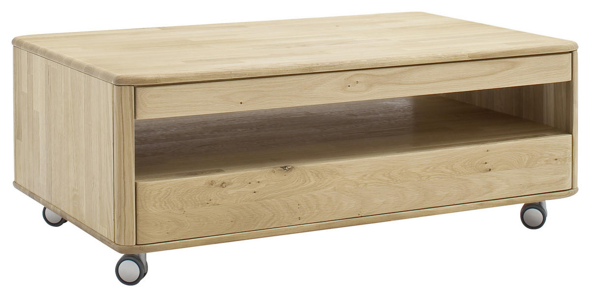 COUCHTISCH in Holz 115/70/45 cm  - Eiche Bianco/Silberfarben, Design, Holz/Kunststoff (115/70/45cm) - Livetastic