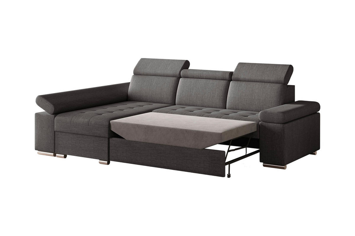 ECKSOFA TORONTO in Webstoff Grau  - Silberfarben/Hellgrau, Design, Textil (168/260cm) - MID.YOU