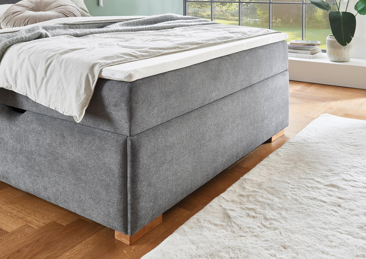 BOXBETT 140/200 cm  in Anthrazit  - Eichefarben/Anthrazit, Basics, Holz/Textil (140/200cm) - Boxxx
