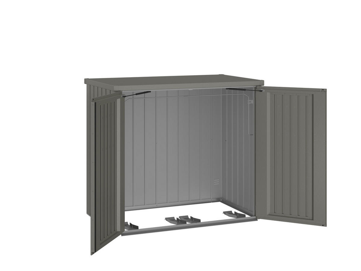 MÜLLTONNENBOX 147/129/88 cm  - Grau, Basics, Metall (147/129/88cm) - Biohort