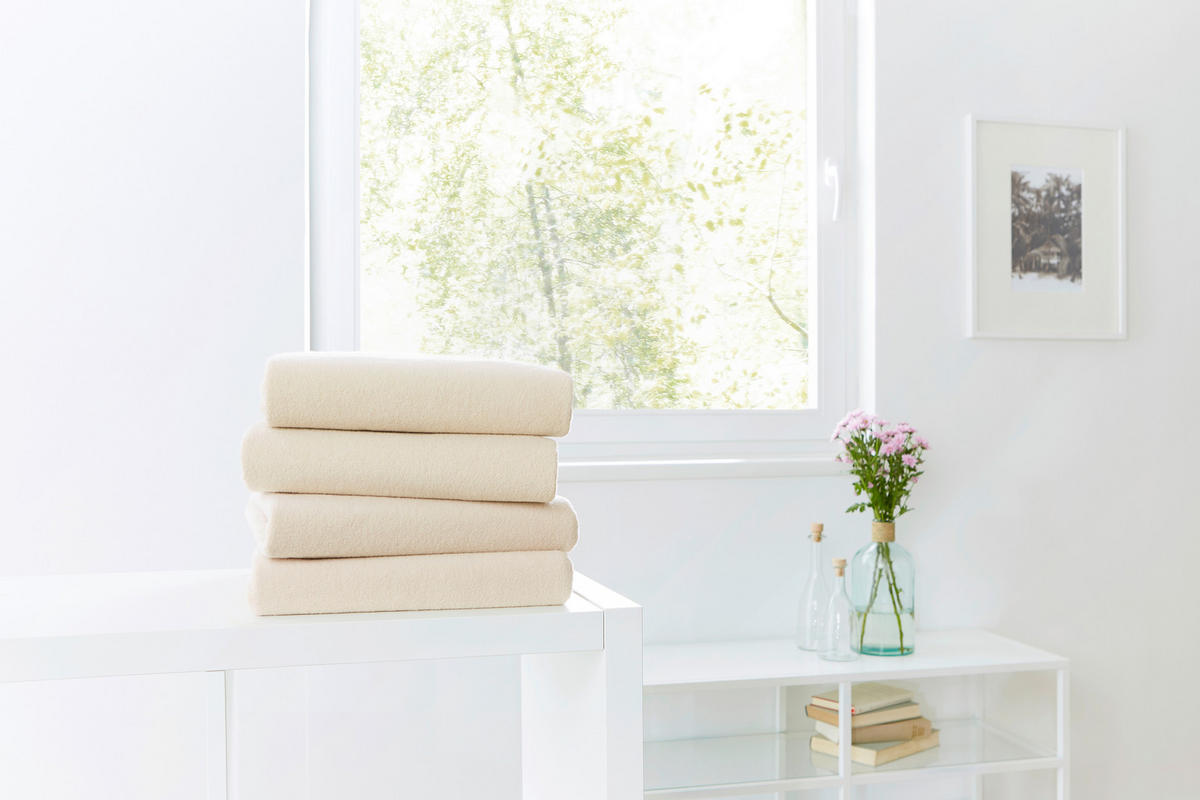 SPANNLEINTUCH Frottee  - Ecru, Basics, Textil (100/200cm)