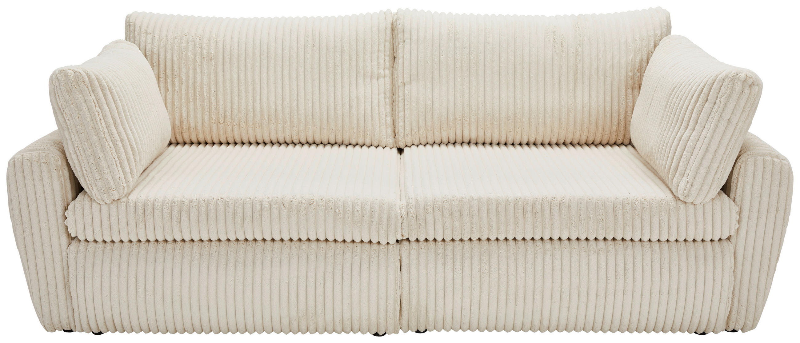 SCHLAFSOFA Cord, Plüsch Creme  - Creme/Schwarz, MODERN, Kunststoff/Textil (240/90/120cm) - Carryhome