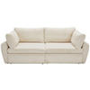 SCHLAFSOFA Cord, Plüsch Creme  - Creme/Schwarz, MODERN, Kunststoff/Textil (240/90/120cm) - Carryhome