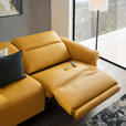 3-SITZER-SOFA Echtleder Currygelb  - Currygelb/Schwarz, Design, Leder/Metall (210/79/104cm) - Emilio Belluti
