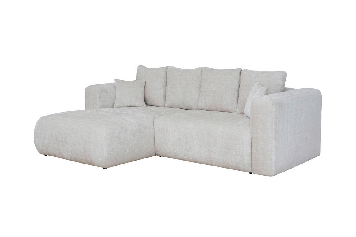 ECKSOFA Creme Chenille Zierkissen, Rückenkissen, Rücken echt  - Creme/Schwarz, MODERN, Kunststoff/Textil (188/276cm) - Milino