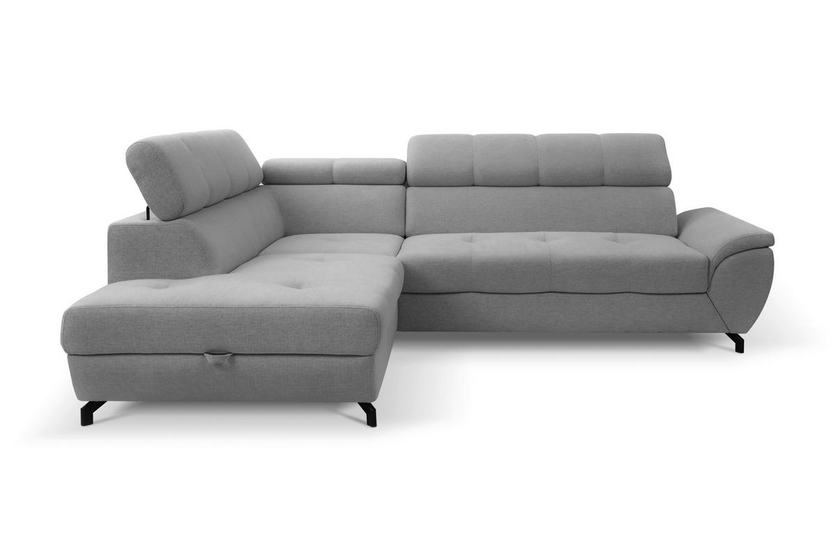 SEDEŽNA GARNITURA, tkanina siva  - siva/črna, Moderno, kovina/tekstil (210/77-93/263cm) - Stylife