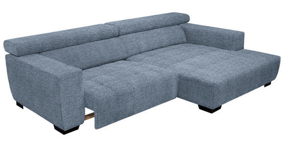 ECKSOFA  in Webstoff Blau  279/182 cm  - Blau/Schwarz, KONVENTIONELL, Textil/Metall (279/182cm) - Hom`in