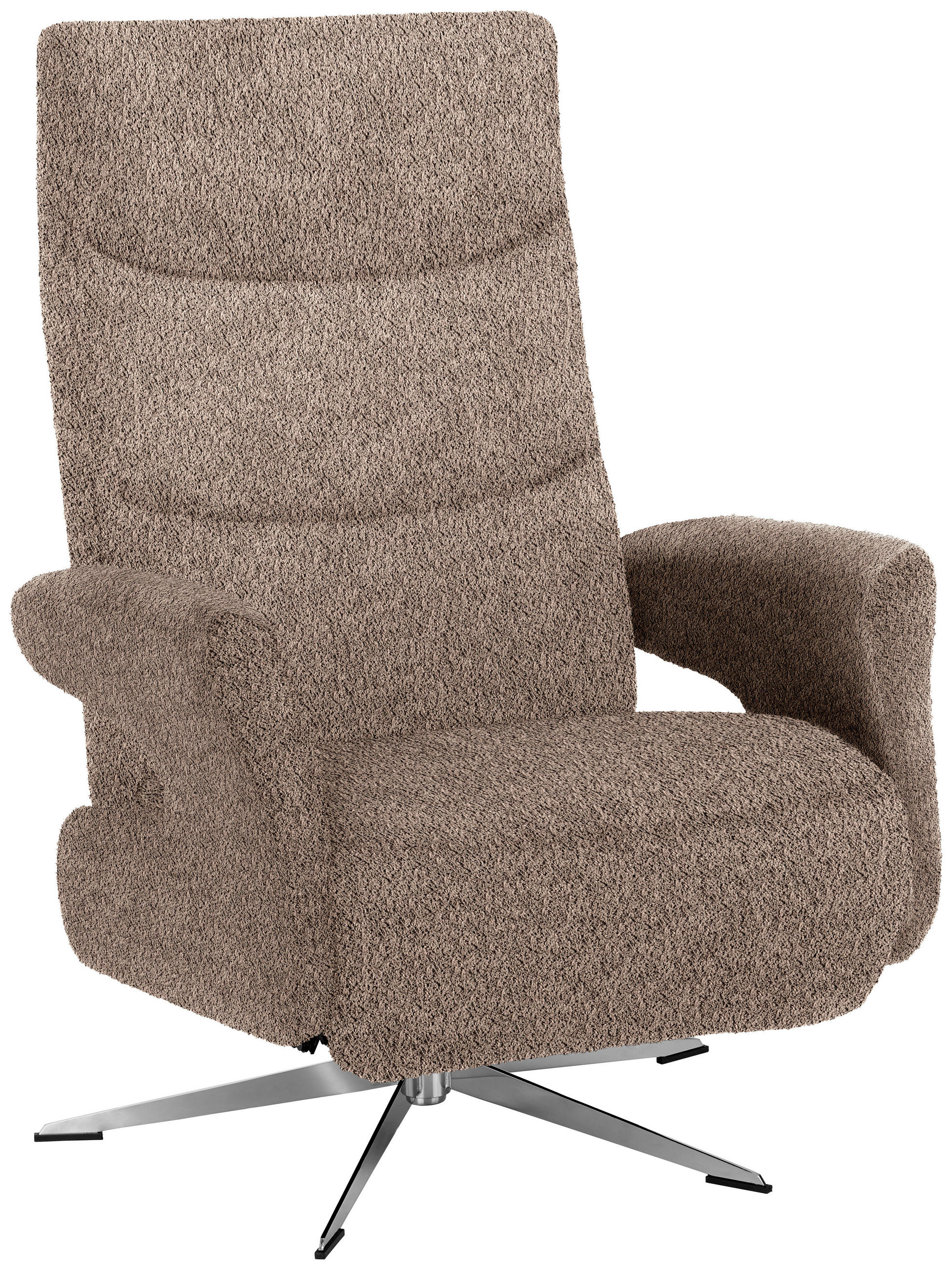RELAXSESSEL in Textil Hellbraun  - Chromfarben/Hellbraun, Design, Textil/Metall (75/106/89cm) - Welnova