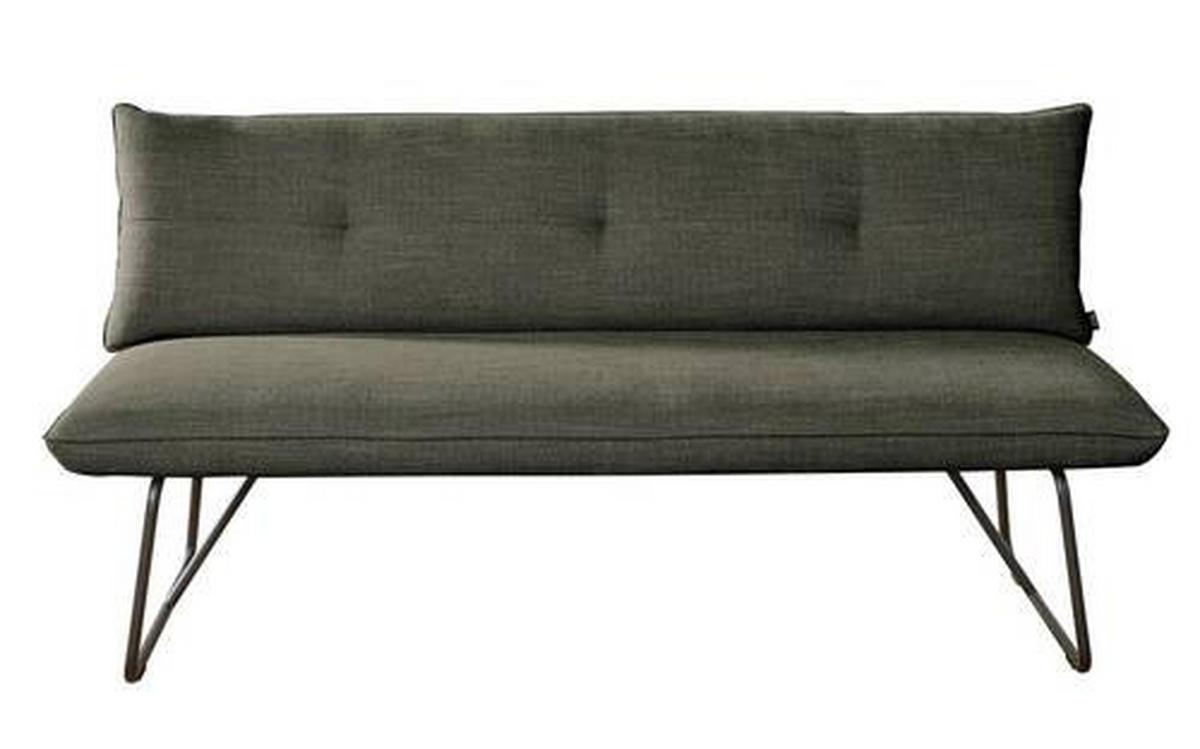 SITZBANK 180/90/70 cm Struktur Grün Metall  - Schwarz/Grün, Design, Textil/Metall (180/90/70cm) - Dieter Knoll