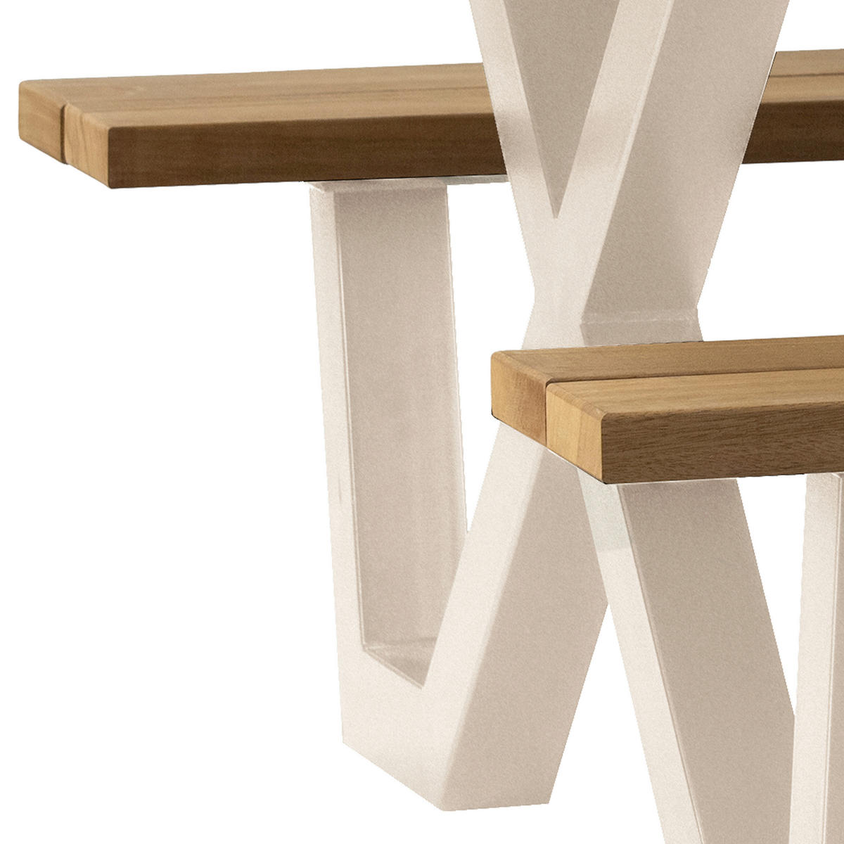 GARTENTISCHGRUPPE  - Naturfarben, MODERN, Holz/Metall (206/145/75cm) - Livetastic