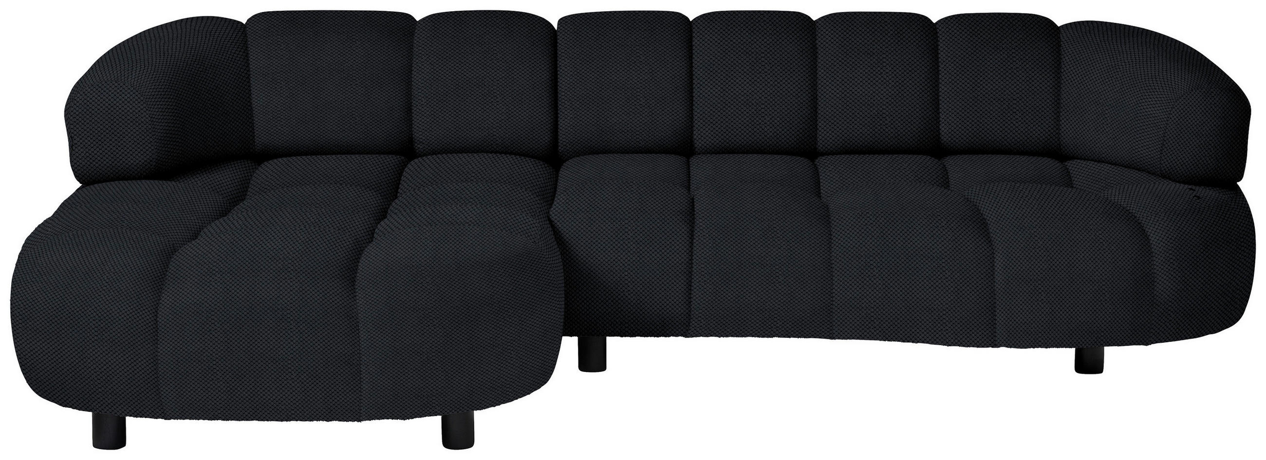 ECKSOFA in Webstoff Schwarz  - Schwarz, Design, Holz/Textil (183/284cm) - Welnova