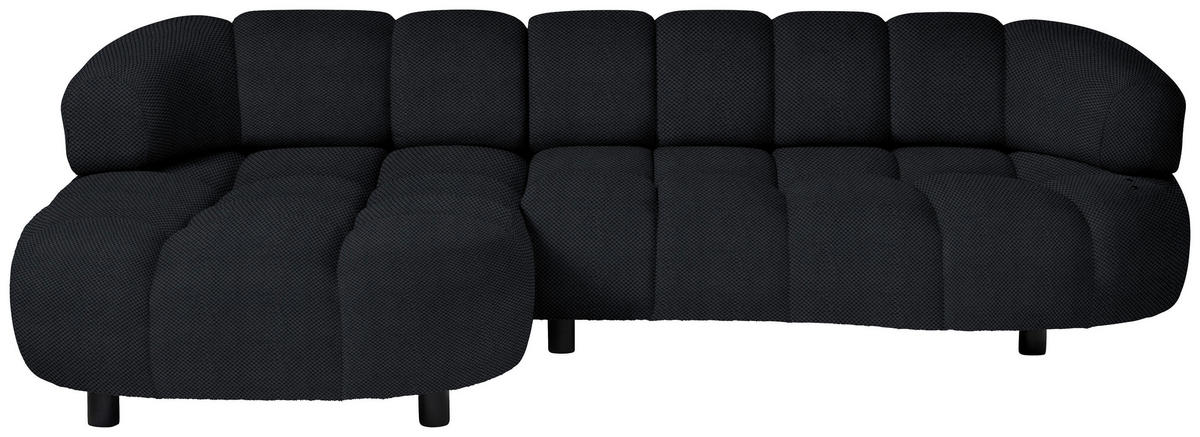 ECKSOFA in Webstoff Schwarz  - Schwarz, Design, Holz/Textil (183/284cm) - Welnova