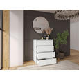 KOMMODE  in 80/103/48 cm  - Silberfarben/Weiß, Design, Holzwerkstoff/Kunststoff (80/103/48cm) - Carryhome